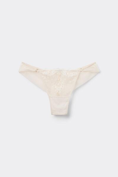 Beige Luxury Dreams Embroidered Brazilian Briefs, , large image number 2