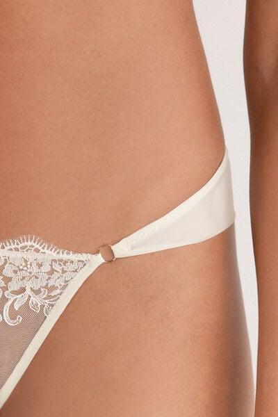 Beige Luxury Dreams Embroidered Brazilian Briefs, Natural, large image number 5