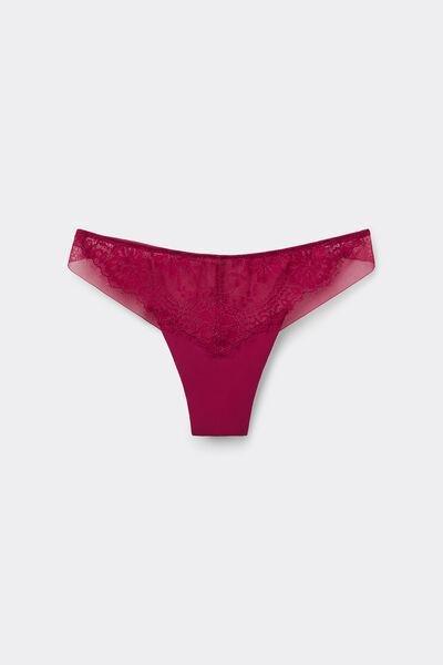 Red Sheer Glamour Floral Eyelash Lace Brazilian Briefs, 5601_940J, large image number 6