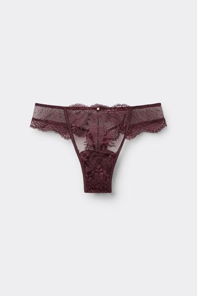 Burgundy La Vie En Rose Openwork Brazilian Briefs, 5601_028K, large image number 5