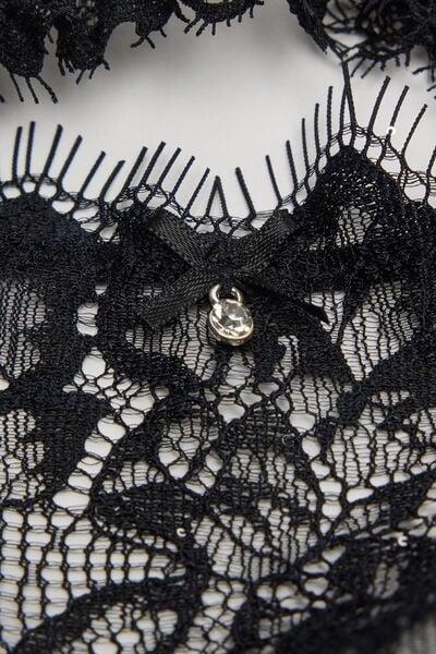 Black Glimmer Of Pleasure Side Straps Brazilian Lace Briefs, Black, large image number 4