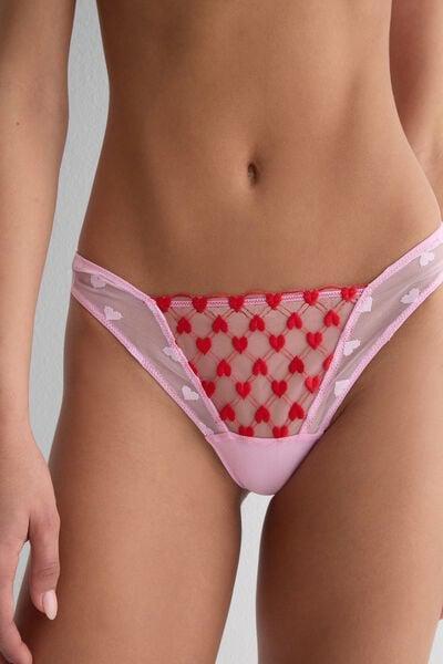 Pink / Red The Love Club Brazilian Briefs, 5601_058K, large image number 1