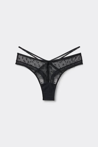 Black Flirt Fearlessly Brazilian Briefs, Black, large image number 3