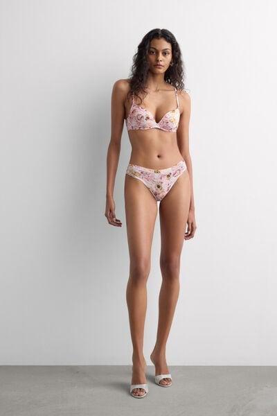 Pink I Bloom For You Printed Brazilian Tulle Briefs, 5601_062K, large image number 1