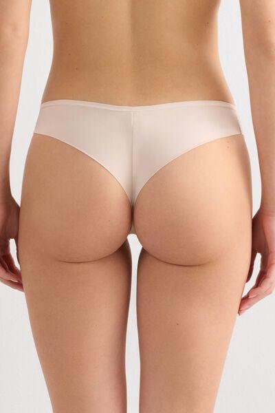 Cream Ultralight Brazilian Briefs, Silk, medium