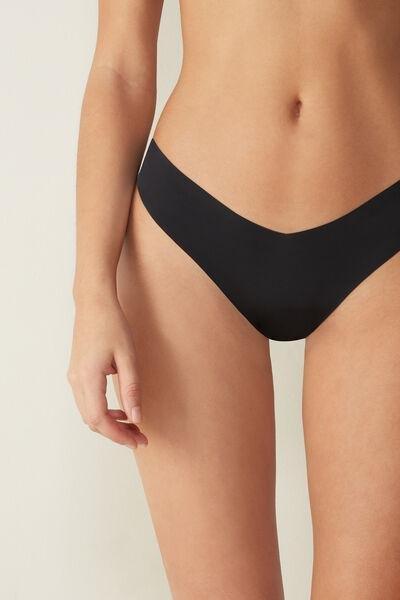 Black V-Cut Brazilian Briefs, , large image number 0