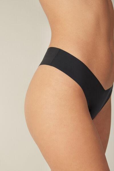 Black V-Cut Brazilian Briefs, , large image number 1