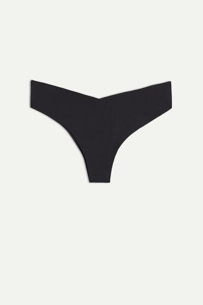 Black V-Cut Brazilian Briefs, , large image number 2