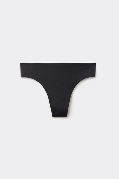 Black Seamless Ultra Light Microfibre Brazilian Briefs, , large image number 2