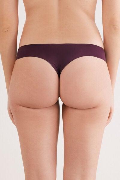 Burgundy Ultralight Microfibre Brazilian Knickers, 5601_028K, large image number 3