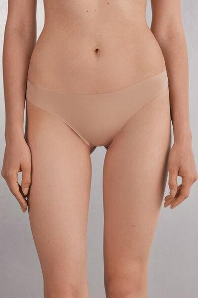 Beige Seamless Ultra Light Microfibre Brazilian Briefs, , large image number 0