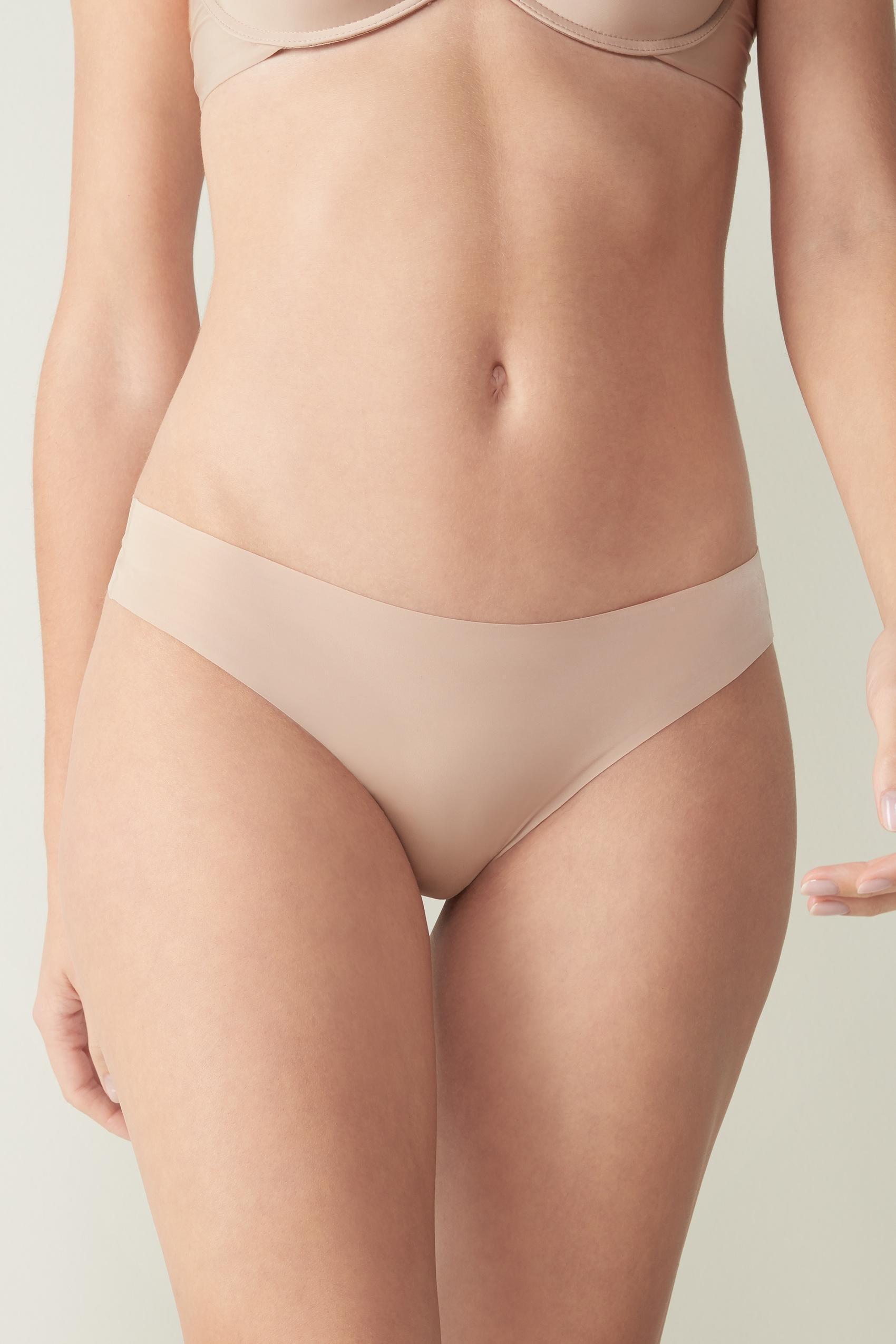 Beige Seamless Ultra Light Microfibre Brazilian Briefs, , large image number 3