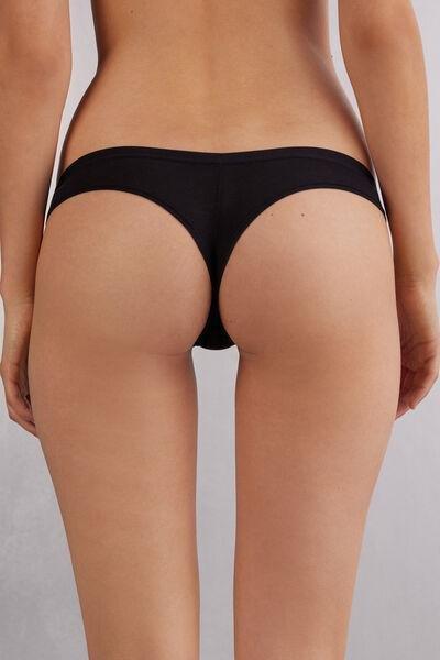 Black Low-Waist Brazilian Briefs, , large image number 5