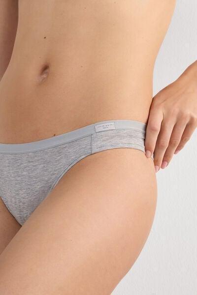 Grey Low-Waist Brazilian Briefs, Light Grey Blend, large image number 5