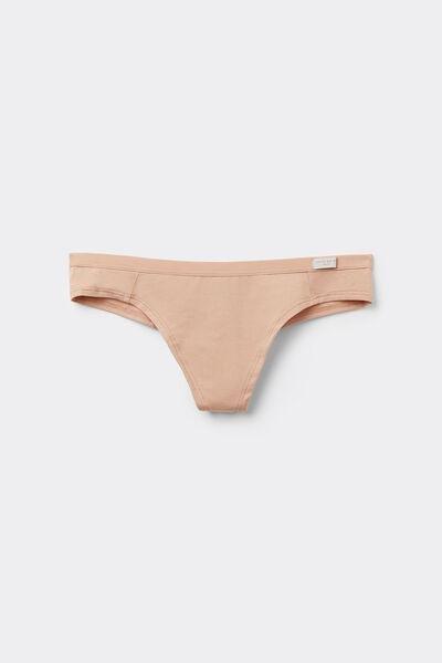 Beige Low-Waist Brazilian Briefs, , large image number 4