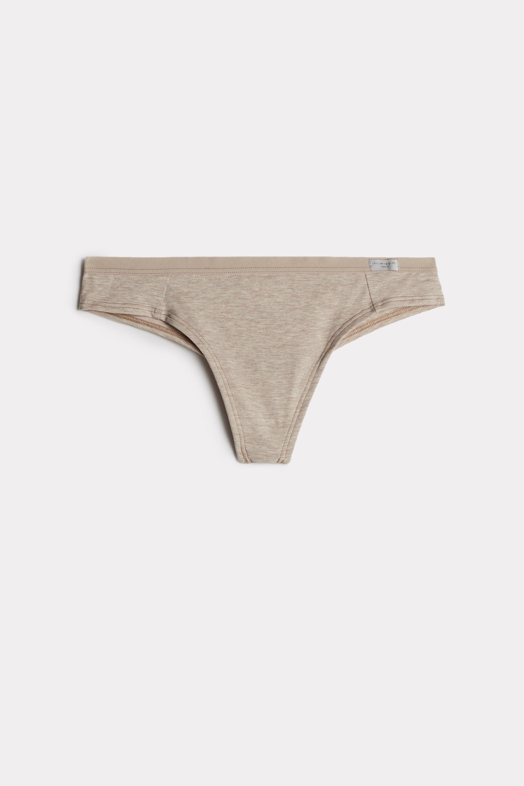 Beige Natural Cotton Brazilian Panties, , large image number 2