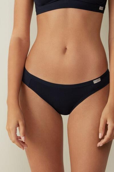 Intense Blue Natural Cotton Brazilian Panties, , large image number 1