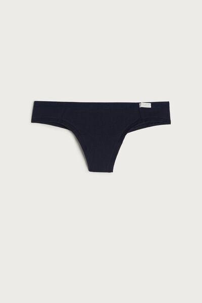 Intense Blue Natural Cotton Brazilian Panties, , large image number 4