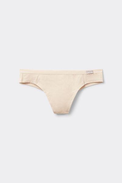 Cream Low-Waist Brazilian Briefs, Silk, large image number 2