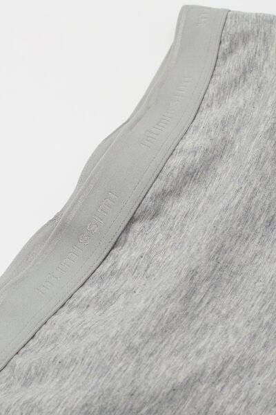 Grey High-Waisted Cotton Brazilian Briefs, Light Grey Blend, large image number 4