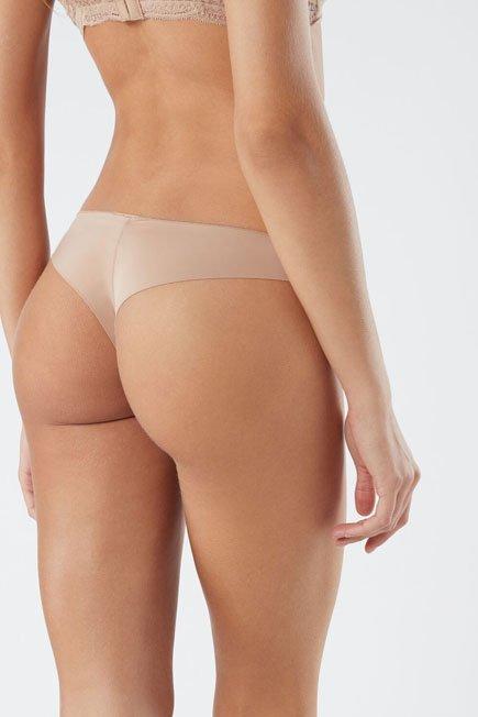 Beige Lace And Microfibre Brazilian Briefs, , large image number 9