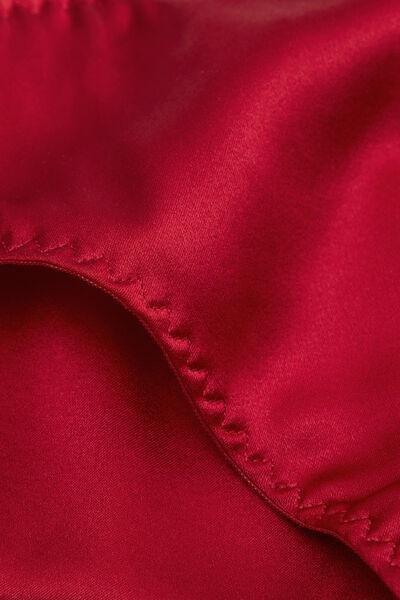 Red Lined Seamless Rear Brazilian Silk Briefs, Red, large image number 4