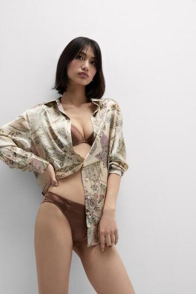 Caramel Silk Brazilian Briefs, Brown Mocha, large image number 0
