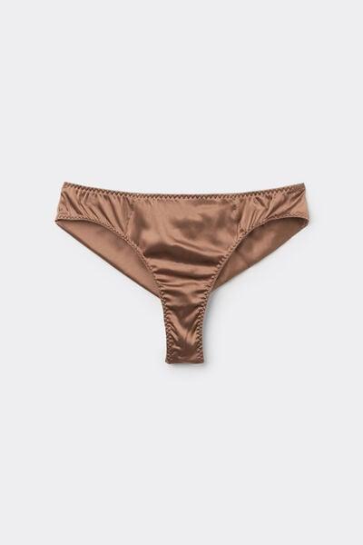 Caramel Silk Brazilian Briefs, Brown Mocha, large image number 3