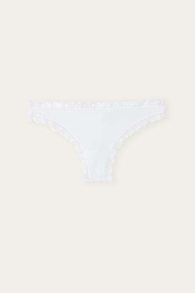 ملخصات برازيلية من القطن والدانتيل الأبيض, White, large image number 5