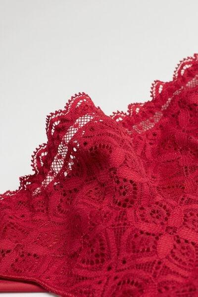 Red Lace And Microfibre Brazilian Briefs, , large image number 4