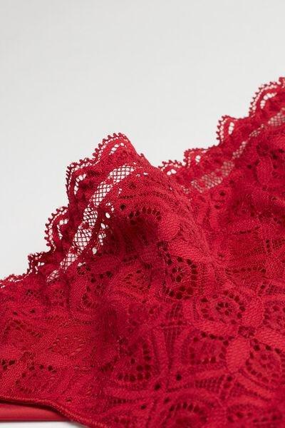 Red Lace And Microfibre Brazilian Briefs, Red, large image number 5