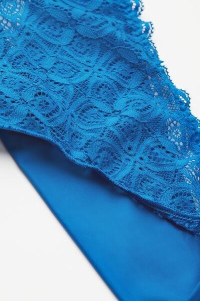 Blue Lace And Microfibre Brazilian Briefs, , large image number 3