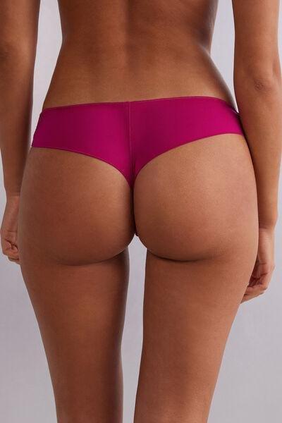 Pink Lace And Microfibre Brazilian Briefs, 5601_348J, large image number 2
