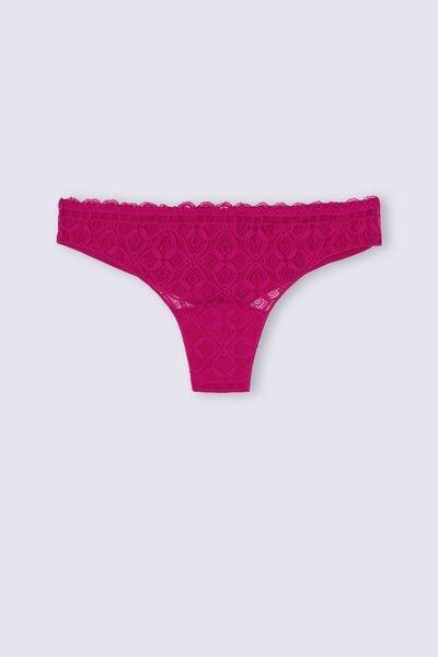 Pink Lace And Microfibre Brazilian Briefs, 5601_348J, large image number 4