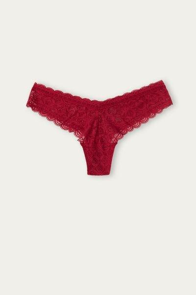 Red 80S-Style Lace Brazilian Briefs, , large image number 2