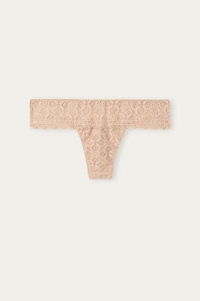 Beige Lace Brazilian Briefs, , large image number 2