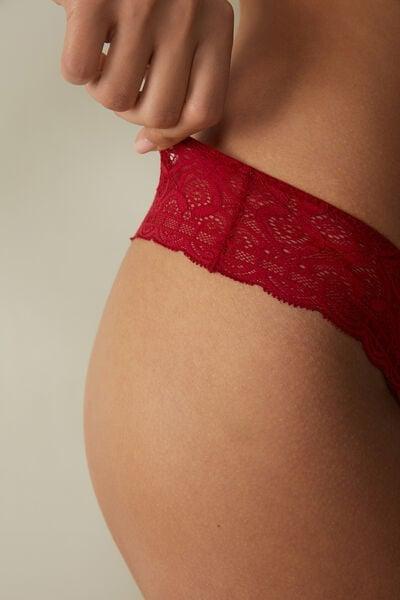 Red Lace Brazilian Briefs, Red, large image number 6