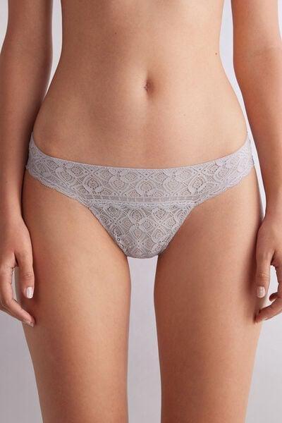 Grey Crochet-Effect Brazilian Briefs, 5601_347J, large image number 1