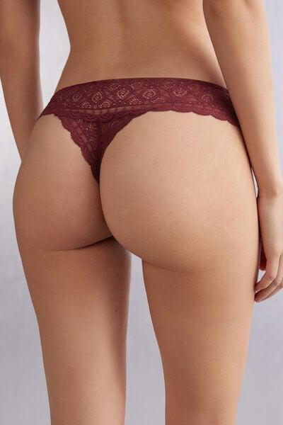 Red Lace Brazilian Briefs, 5601_653J, large image number 2
