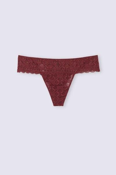 Red Lace Brazilian Briefs, 5601_653J, large image number 3