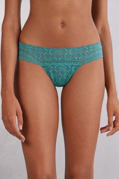 Turquoise Crochet-Effect Brazilian Briefs, 5601_654J, large image number 1