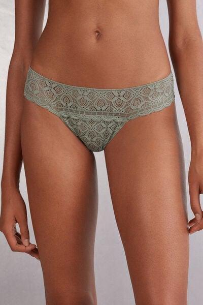Green Crochet-Effect Brazilian Briefs, 5601_657J, large image number 1