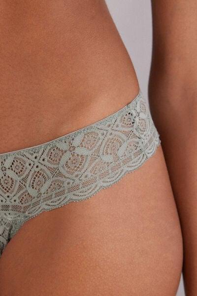 Green Crochet-Effect Brazilian Briefs, 5601_657J, large image number 5