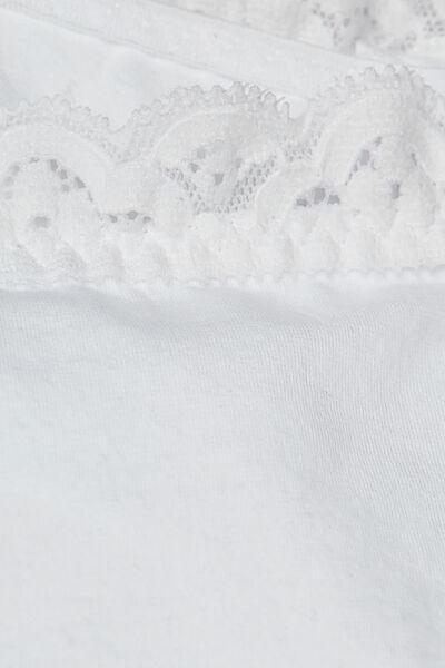 White Cotton And Lace Brazilian Briefs, , large image number 4