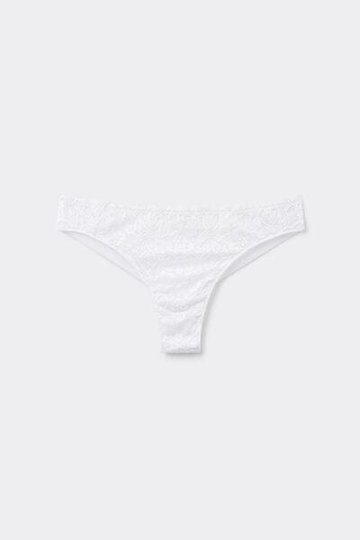 White Lace Brazilian Briefs, White, large image number 2