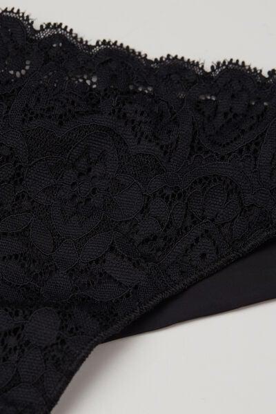 Black Microfibre Brazilian Briefs, Black, large image number 4
