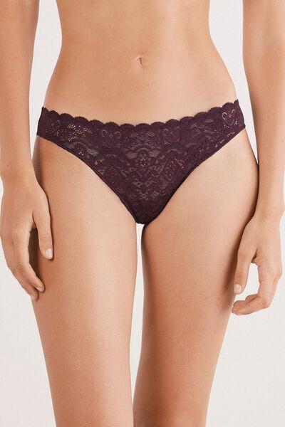Burgundy Geometric Design Lace Brazilian Briefs, 5601_028K, large image number 0