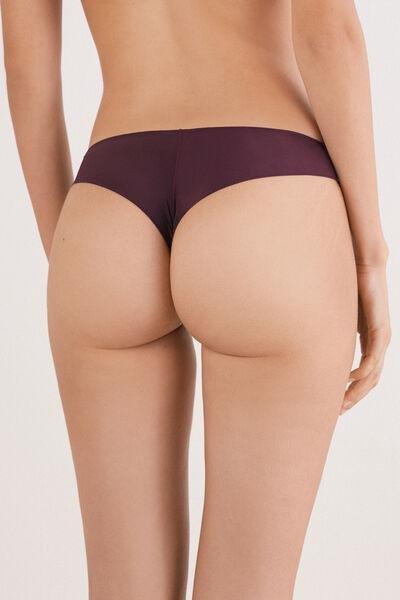 Burgundy Geometric Design Lace Brazilian Briefs, 5601_028K, large image number 3