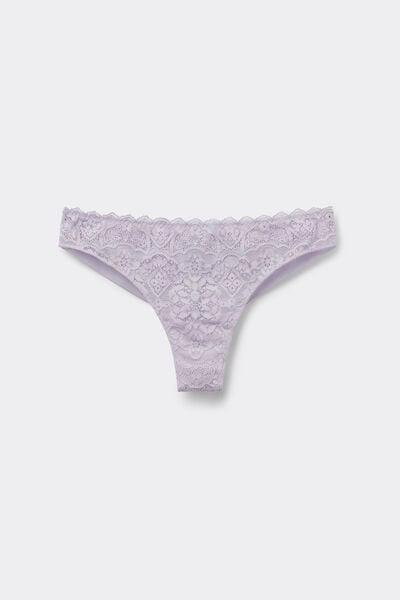 Lilac Lace And Microfibre Brazilian Briefs, 5601_056K, large image number 3