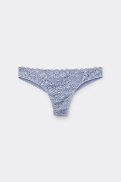 Blue Lace And Microfibre Brazilian Briefs, 5601_064K, large image number 3